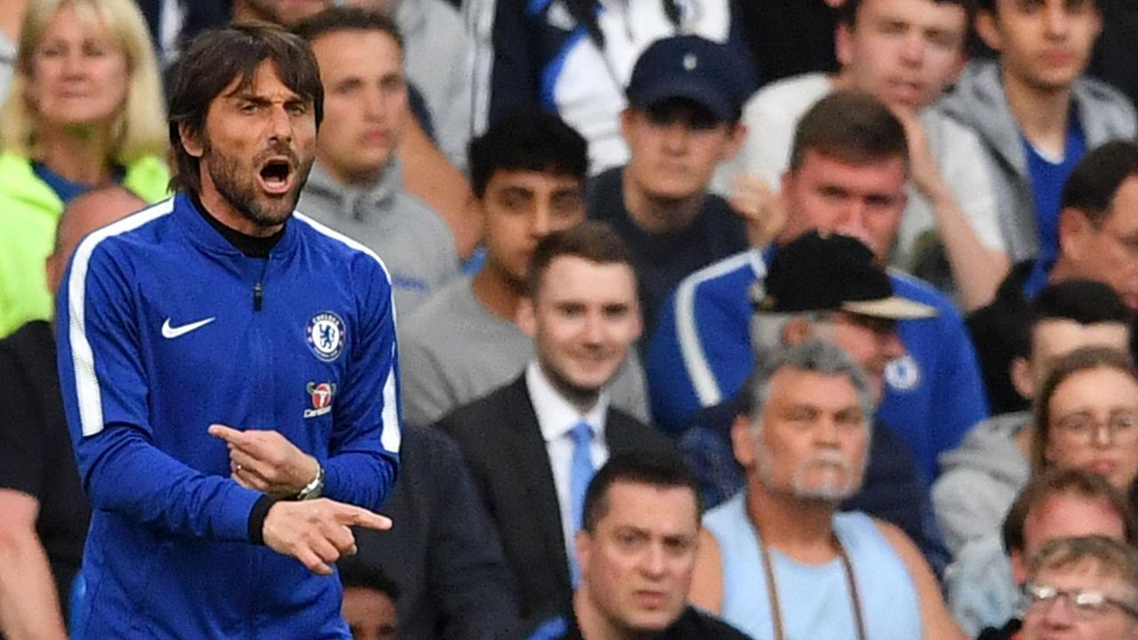 Chelsea's Italian head coach Antonio Conte gestures on the touch line.