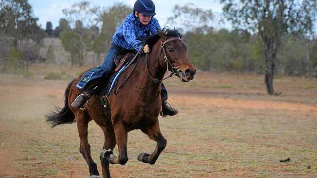 OFF AND RACING: Tom Gordon and Watchman going full pace at the Hannaford Gymkhana held over the weekend. Picture: Kate McCormack