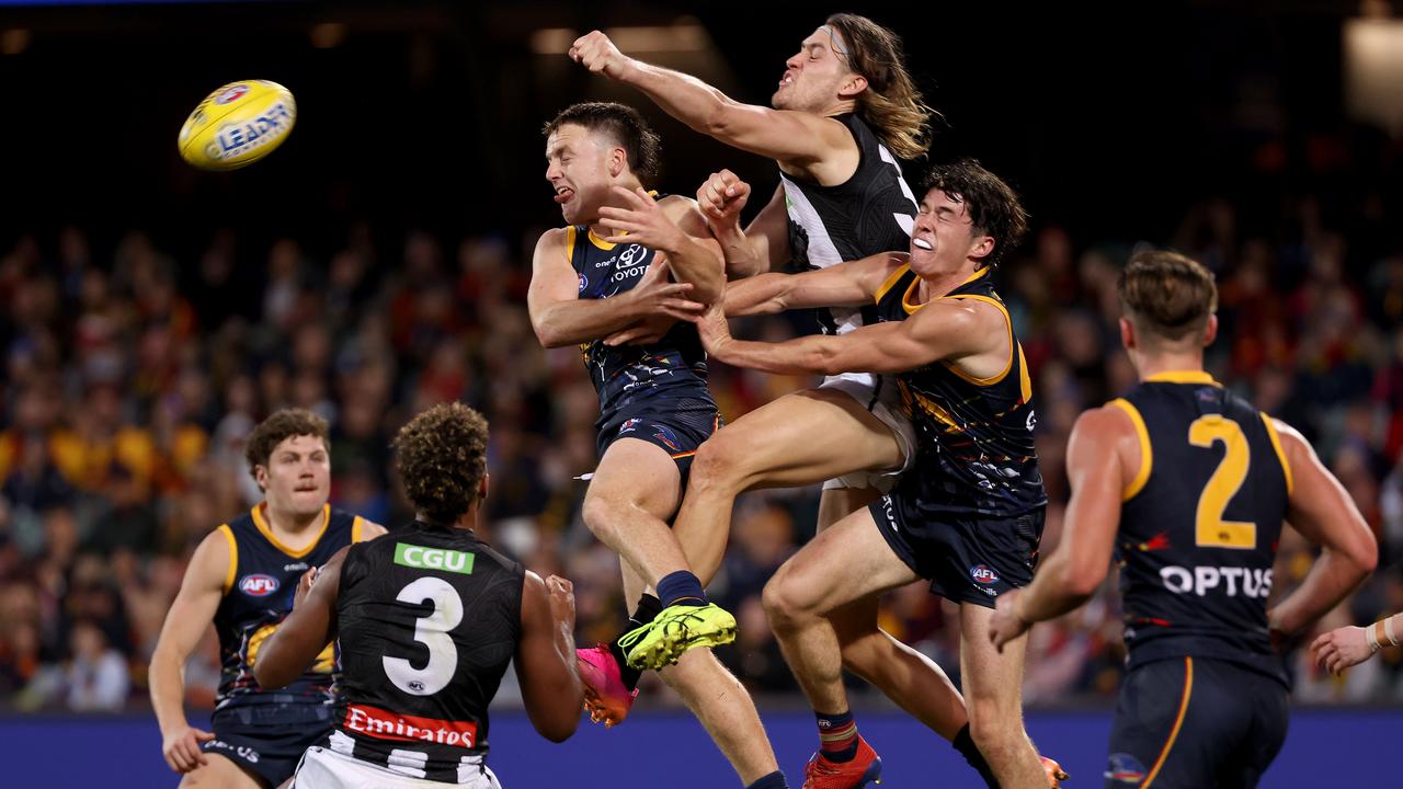 The Crows will travel to the MCG to take on Collingwood in (Photo by James Elsby/AFL Photos via Getty Images)