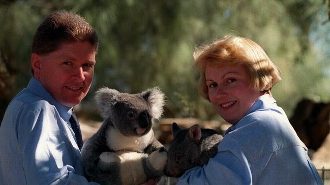 Featherdale Wildlife Park proprietor Robert Heffernan with Jenny Heffernan. Picture: Jeff Herbert