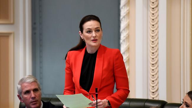 Queensland Minister Children and Youth Justice Leanne Linard speaks during Question Time at Parliament House. Picture: NCA NewsWire / Dan Peled