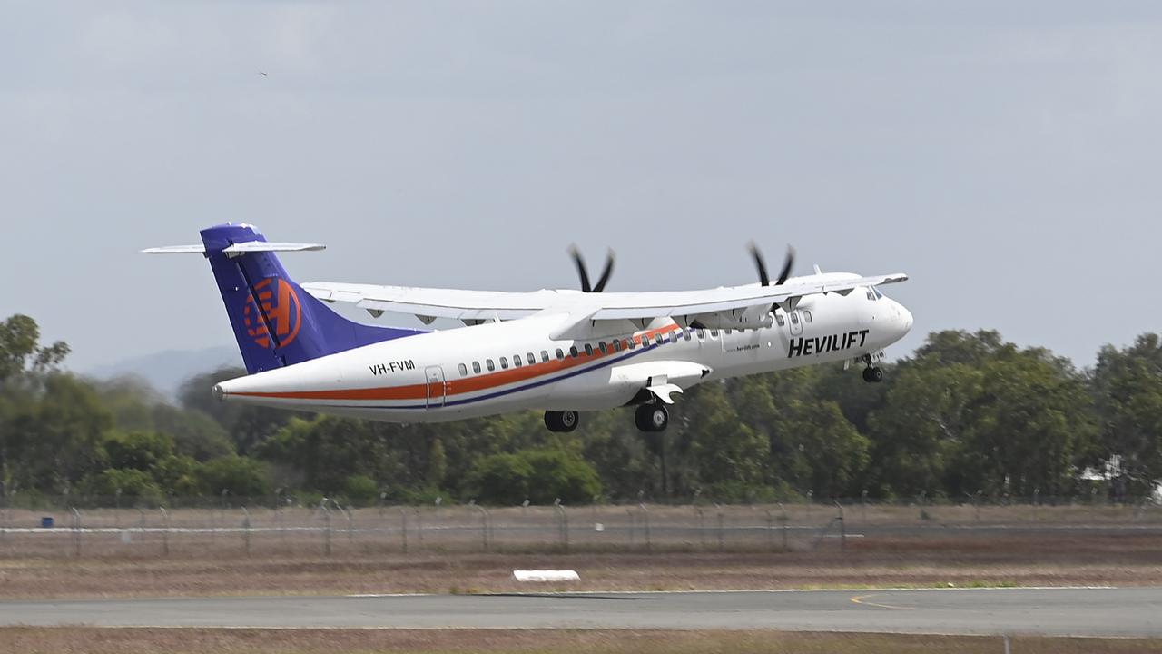 The Rabbitohs’ charter aircraft in Rockhampton (Photo by Ian Hitchcock/Getty Images)