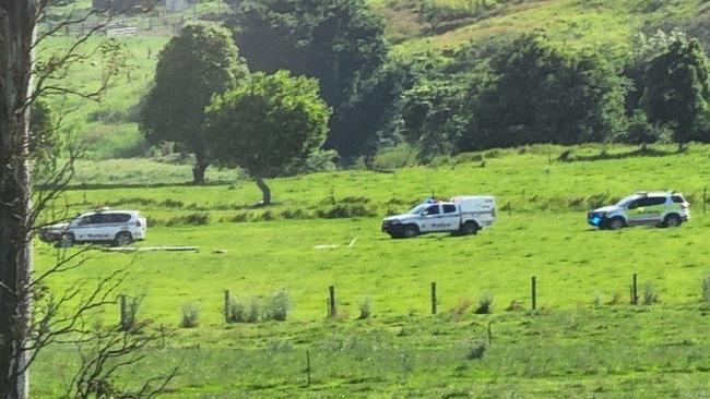 Emergency services rushed to the scene of a reported plane crash at Kybong, north of Brisbane.