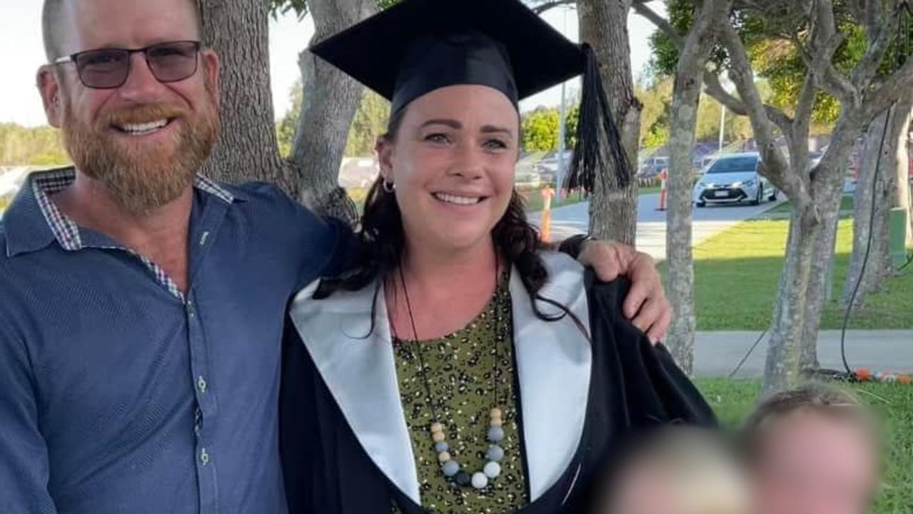 Nambour resident Drew Duncan, left, and Lauren Watts, right, with their four children. Photo: supplied.