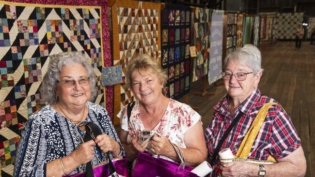 Kingaroy visitors (from left) Jan Cashion, Lynette Adriaans and Roz Seng at Craft Alive at The Goods Shed, Saturday, August 24, 2024. Picture: Kevin Farmer