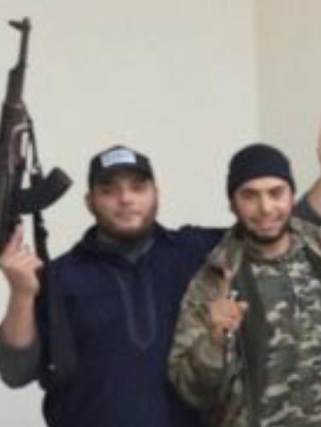 Australian Islamic State fighter Khaled Sharrouf (left). Picture: Mark Schliebs