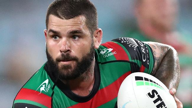 SYDNEY, AUSTRALIA - APRIL 08:  Adam Reynolds of the Rabbitohs runs the ball during the round five NRL match between the South Sydney Rabbitohs and the Brisbane Broncos at Stadium Australia on April 08, 2021, in Sydney, Australia. (Photo by Mark Metcalfe/Getty Images)