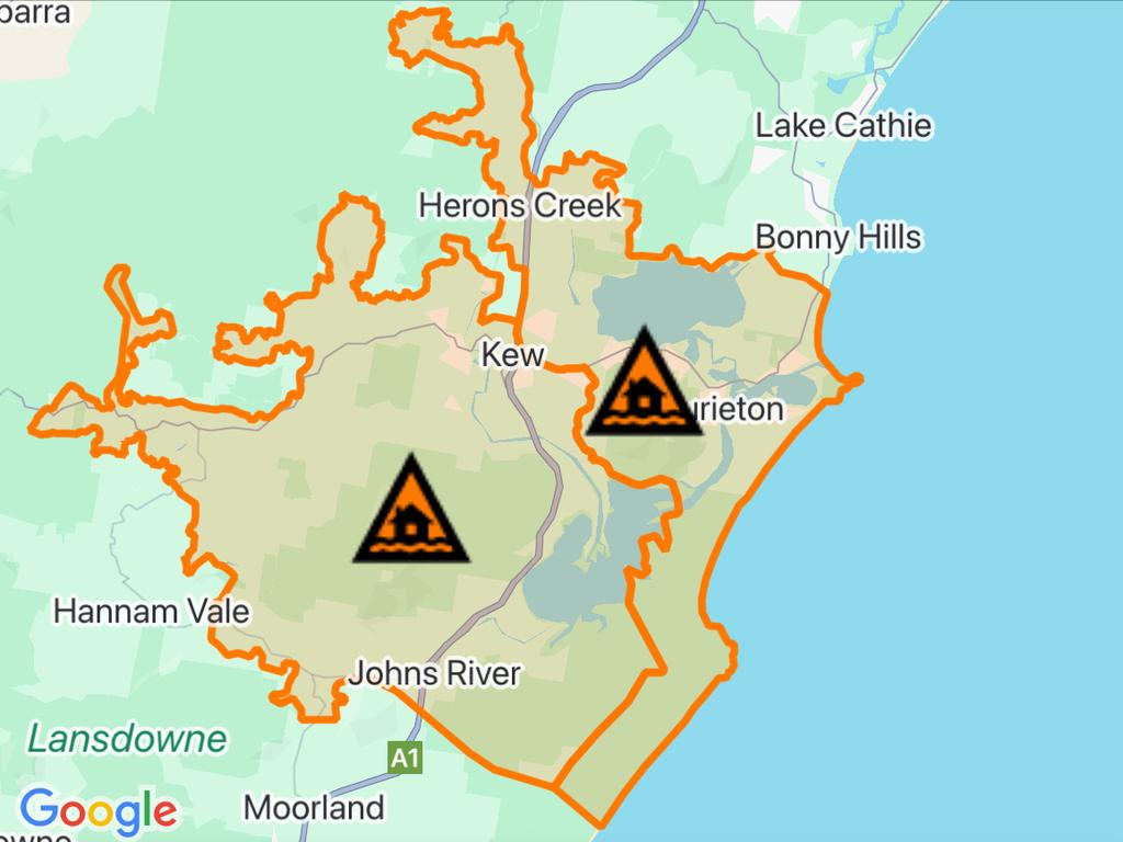 NSW floods: Suburbs at risk. Picture: Hazards Near Me NSW
