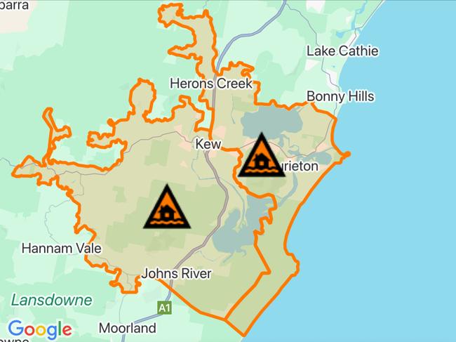 NSW floods: Suburbs at risk. Picture: Hazards Near Me NSW