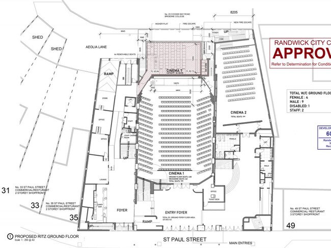 The layout of the ground floor with the new ‘cinema seven’.