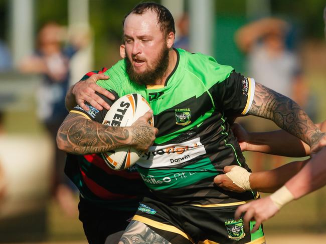 Brad Hansen scored a hat-trick for Palmerston Raiders. Picture: Glenn Campbell