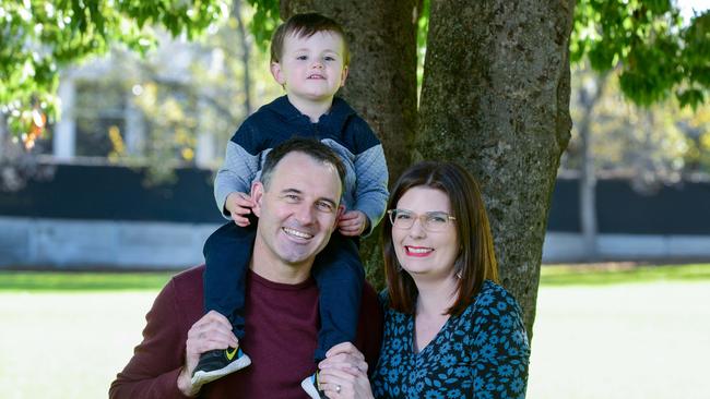 Smith with husband Feuerherdt and son Benjamin.