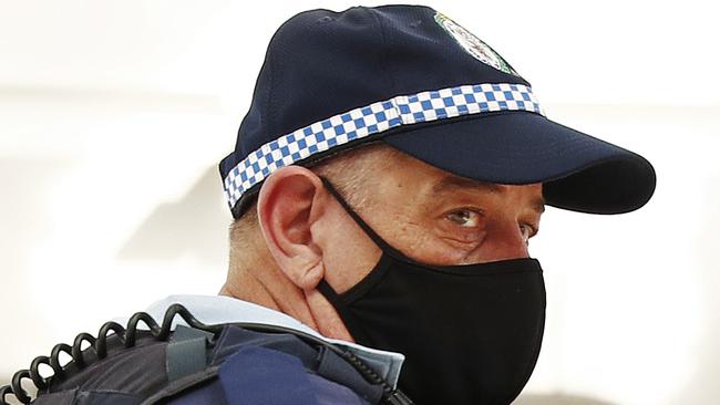 Police are enforcing mandatory mask etiquette and fined eight people on Sunday August 1, 2021 for not wearing masks and not having a lawful reason to be exempt un der the current Public Health Orders, while they were shopping at a Northern Rivers grocery store. Picture: Sam Ruttyn