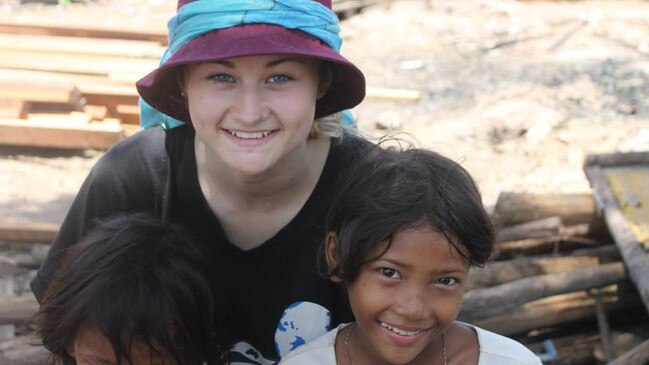 Brooke Dalton and the Dalby PCYC team helped build four homes in Cambodia in 2015. Picture: contributed