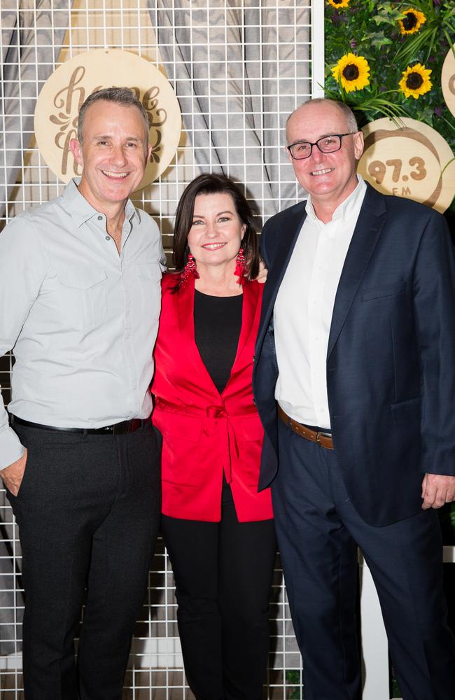 4KQ breakfast hosts Mark Hine, Laurel Edwards and Gary Clare are Brisbane’s preferred AM breakfast show. Photo: Hannah Photography.