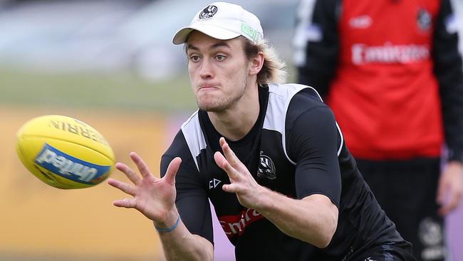 Taylor Adams hopes Darcy Moore will stay at Collingwood. Picture: Michael Klein