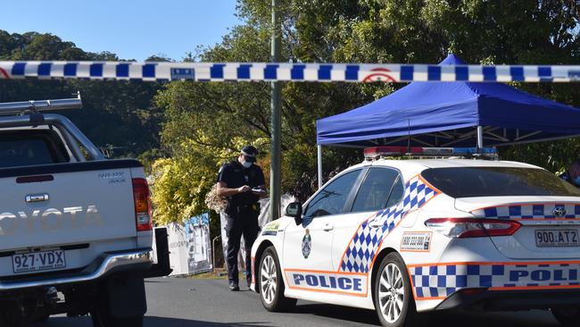 Police at the scene in Maud St, Nambour. Picture: Maddie Manwaring