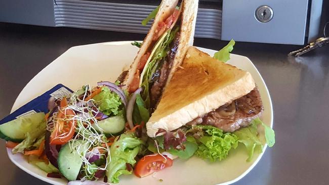 Steak sandwich at Caffe Chino.