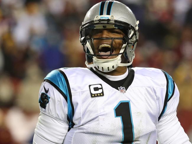 LANDOVER, MD - DECEMBER 19: Quarterback Cam Newton #1 of the Carolina Panthers reacts during the closing minutes of the fourth quarter against the Washington Redskins at FedExField on December 19, 2016 in Landover, Maryland. Rob Carr/Getty Images/AFP / AFP PHOTO / GETTY IMAGES NORTH AMERICA / Rob Carr