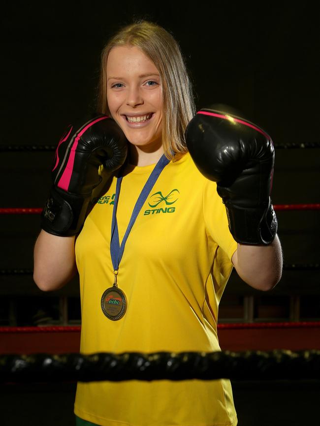 Caitlin Beckett with her Oceania Youth Championships medal. Picture: Hamish Blair