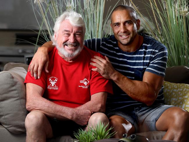 Andrew McLeod pictured with his dad in 2017. Picture: Calum Robertson