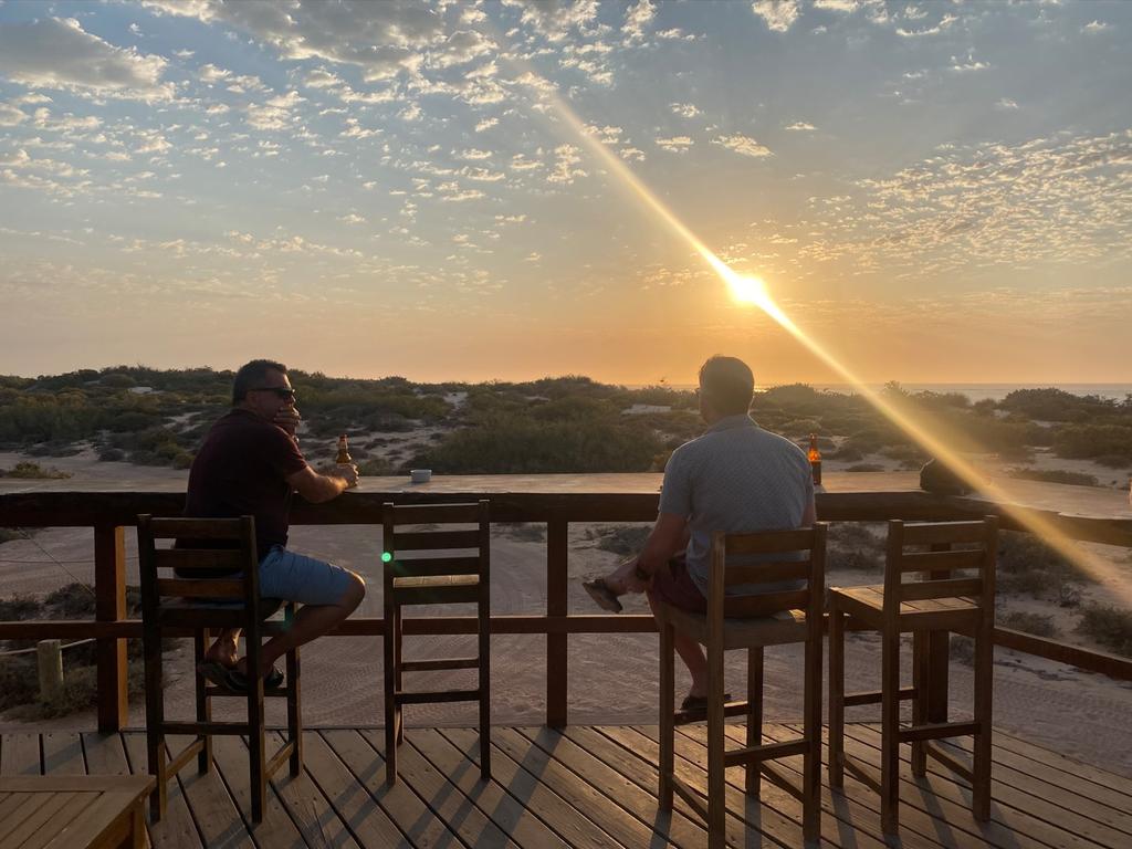 Sunset drinks on the lounge deck. Picture: Catherine Best