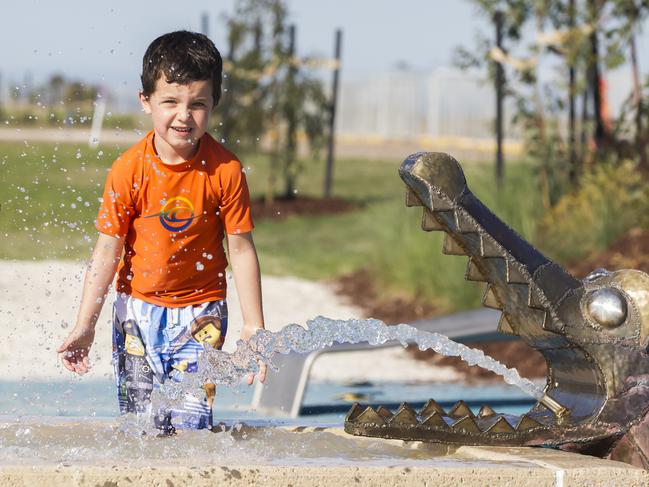 Benjamin making a splash at Saltwater Coast Crocodile Park. Picture: Sarah Matray