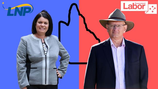 The Battle for Blair: former LNP Senator Joanna Lindgren could be preselected by the LNP to take on Labor MP Shayne Neumann in the federal electorate of Blair, in Queensland’s southeast. Artwork: Feeding the Chooks