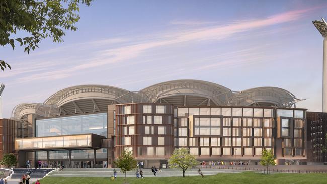 A concept image of the Adelaide Oval Hotel.