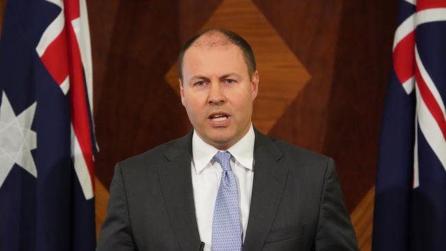 Treasurer Josh Frydenberg speaks to media last week. Picture: AAP