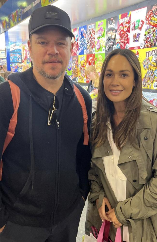 Matt Damon with Kayla Boyd at the Ekka on Tuesday.