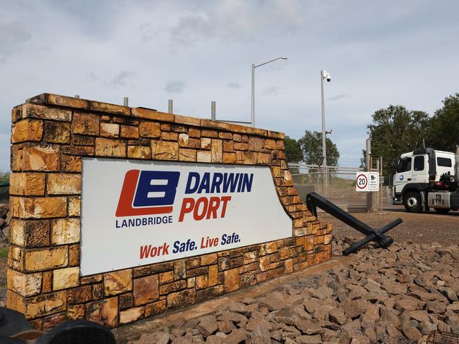 DARWIN, AUSTRALIA - APRIL 08: A general view of the access entry to the Port of Darwin on April 08, 2025 in Darwin, Australia. The lease of Darwin Port to China's Landbridge Group has become a contentious issue in the Australian federal election, with both major parties pledging to bring the port back under Australian ownership. Opposition Leader Peter Dutton has vowed immediate action to secure the port, citing national security concerns, while Prime Minister Anthony Albanese has emphasized ongoing efforts to find a private Australian buyer, framing the issue as critical to protecting Australia's strategic interests. (Photo by Darrian Traynor/Getty Images)