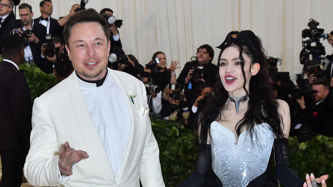 Grimes and partner Elon Musk. Picture: AFP