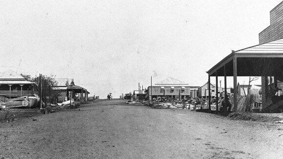 The Queen Street shop (right) pictured in 1910.