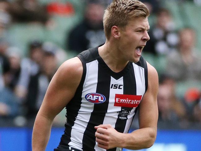 Collingwood's Jordan De Goey. Picture: George Salpigtidis