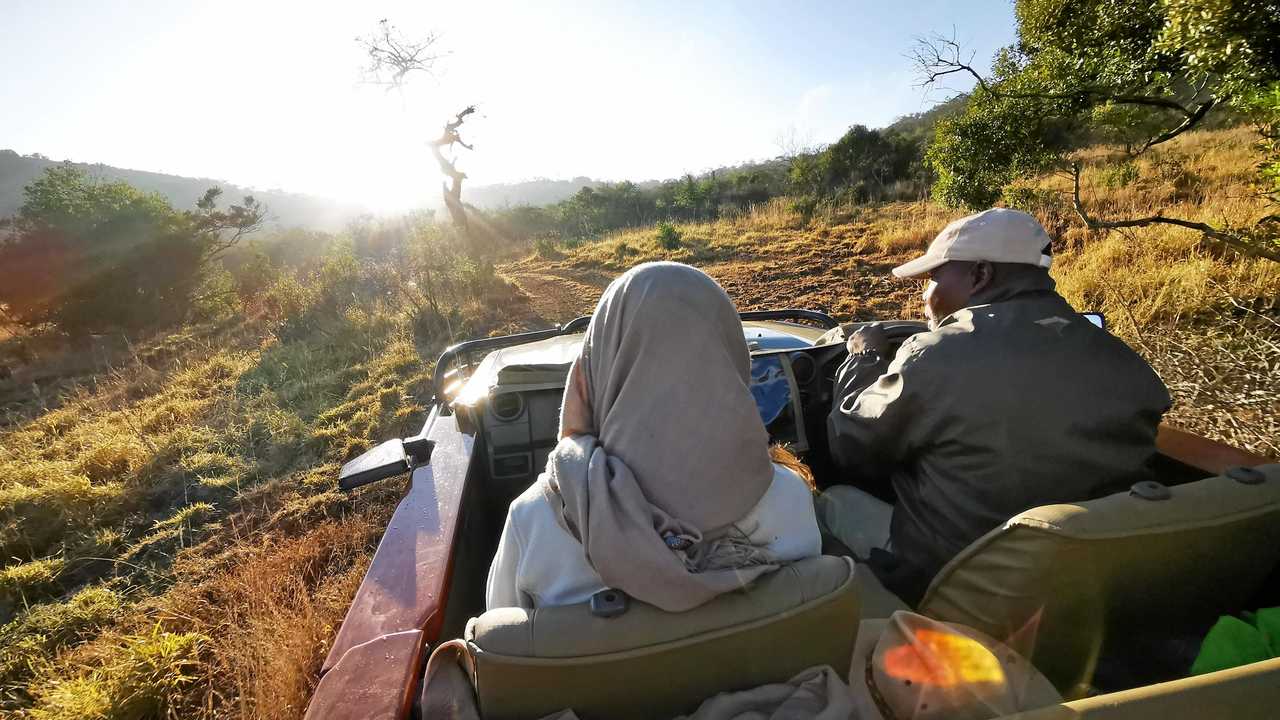 Media on a game drive at the Phinda Game Reserve in South Africa. Huawei invited media to road-test the camera capabilities of the P30 Pro. Picture: Will Hunter