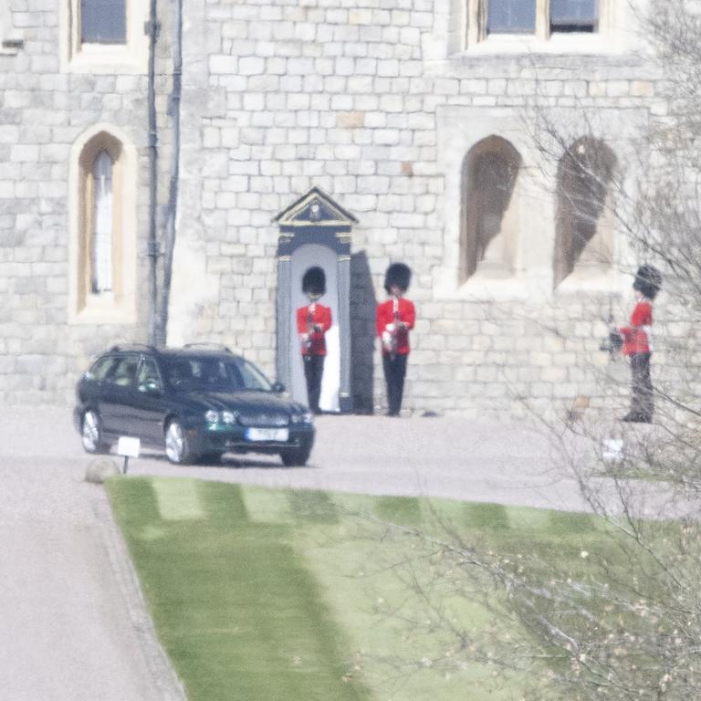 The Queen’s car leaves Windsor Castle. Photo credit: News Licensing / MEGA