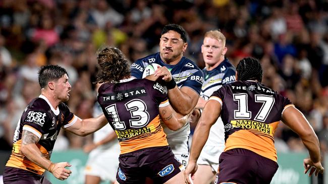 Jason Taumalolo might be the best yardage man in NRL history – and the only reason Matty could leave out Pat Carrigan. Picture: Getty