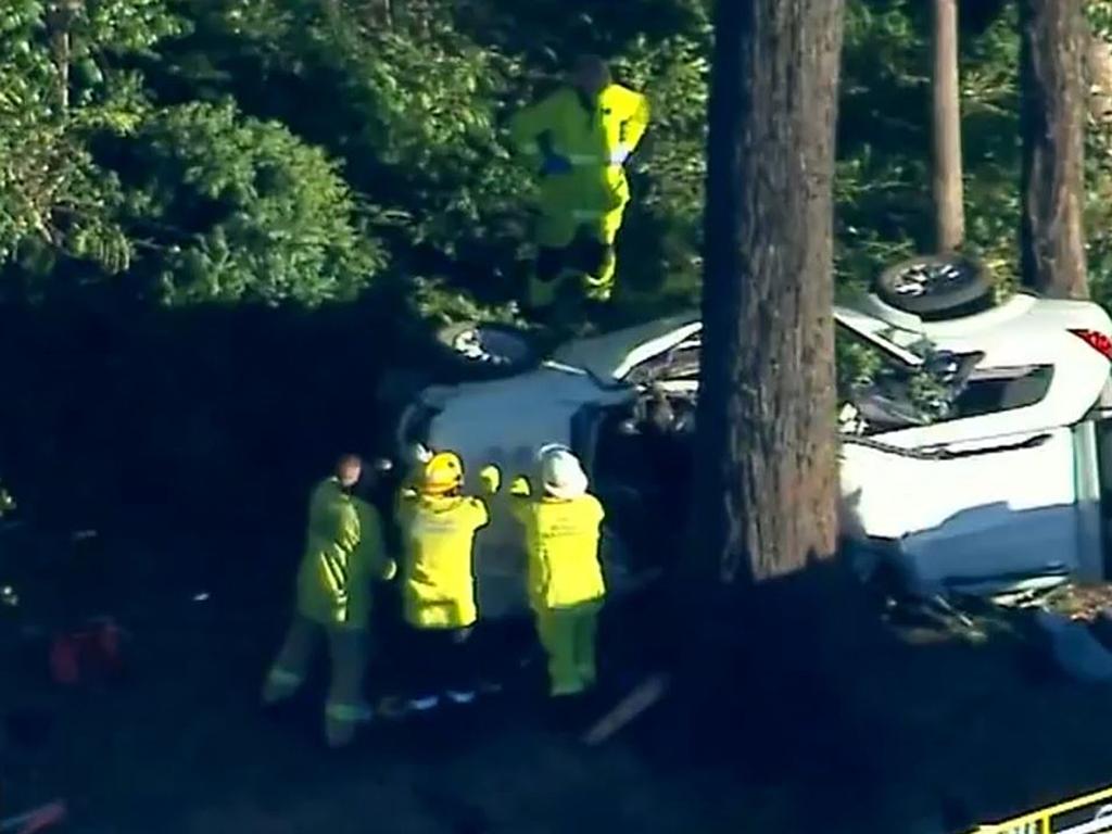 A woman has died and a young child rushed to hospital with life-threatening injuries after a serious crash in Upper Caboolture, north of Brisbane on Friday afternoon. Source: 9News.