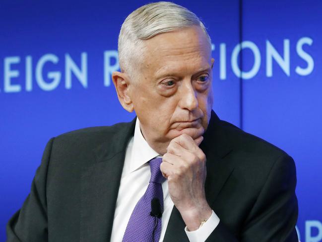 Former Pentagon chief Jim Mattis issued a stinging condemnation of his erstwhile boss Donald Trump, accusing the president of trying to “divide” America. Picture: AP