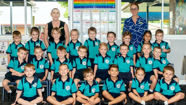 MacKillop Catholic Primary School Prep S Back row: Hugo, April, Braxton, Sophie, Korbin, Jacob, Madelynn, Lyla, Sebastian Middle row: Levi, Avery, Hunter, Kasey, Tully, Harry, Bridie, Nate Front row: Oliver, Olivia, Isaac, Teddy, Poppy, Kepler Teacher Aide Mrs Lisa Hildenbeutel, Teacher: Mrs Heidi Sinnott Picture: Michaela Harlow.