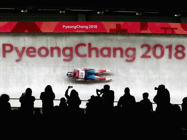 Emily Sweeney of the United States slides during the Luge Women’s Singles run 3 on day four of the PyeongChang 2018 Winter Olympic Games at Olympic Sliding Centre on February 13, 2018 in Pyeongchang-gun, South Korea. Picture: Getty Images