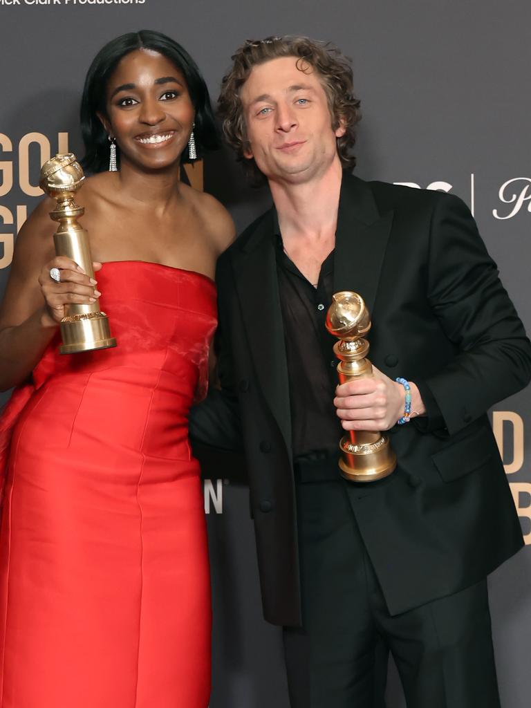 Edebiri and The Bear co-star Jeremy Allen White also won Golden Globes this year for their roles on the show. Picture: Amy Sussman/Getty Images