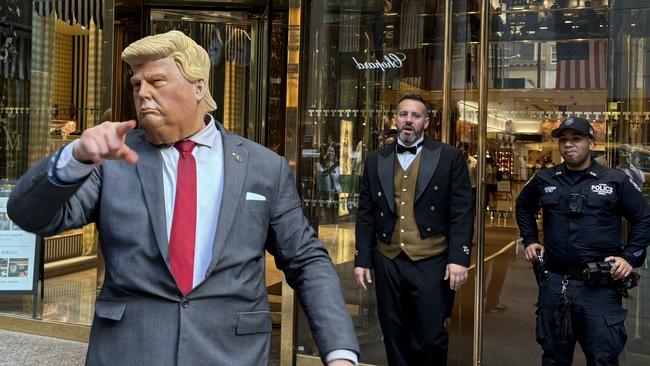 A Donald Trump impersonator outside Trump Tower in New York after the election on 6 November. Picture: Benedict Brook.