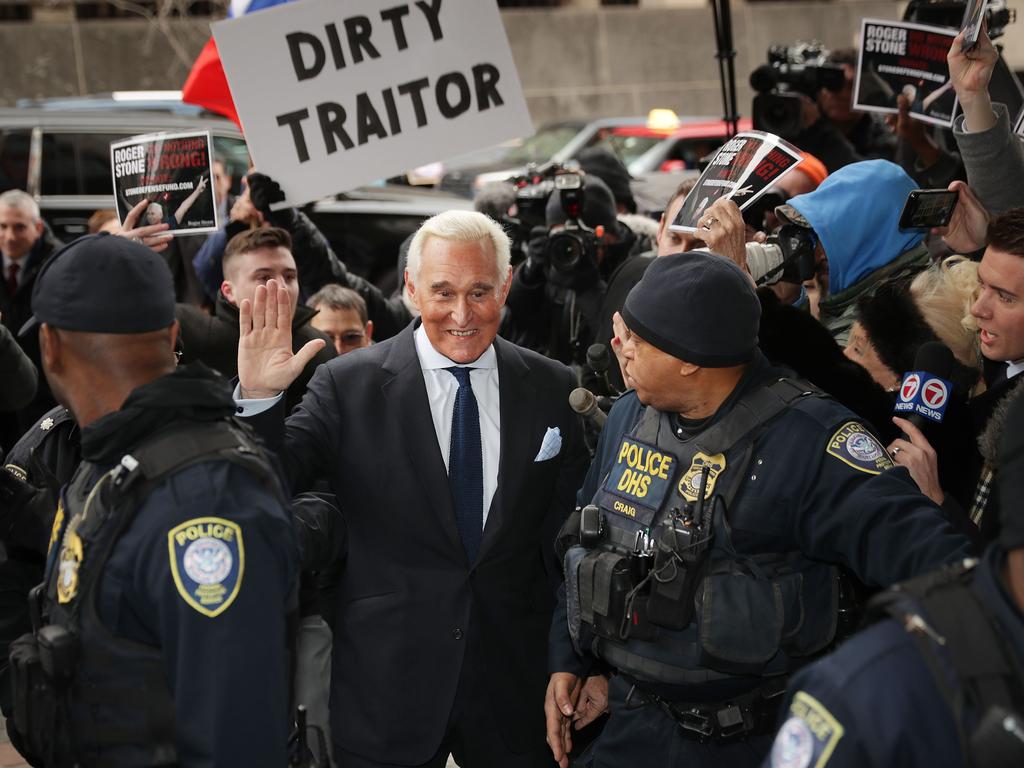 Roger Stone arrives at the Prettyman United States Courthouse in Washington, DC. Picture: Getty