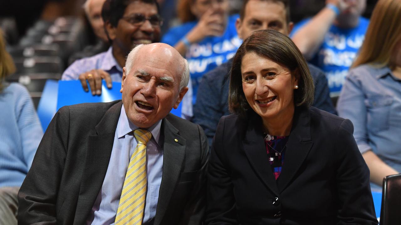 Former prime minister John Howard said he would “of course support” Gladys Berejiklian running for Warringah if she chose to do so. Picture: AAP Image/Mick Tsikas