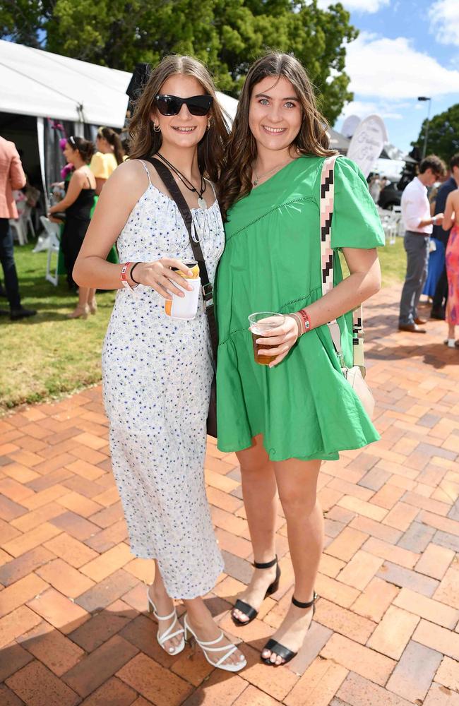 Cayley Voss and Taylor Klowss at Weetwood race day, Clifford Park. Picture: Patrick Woods.