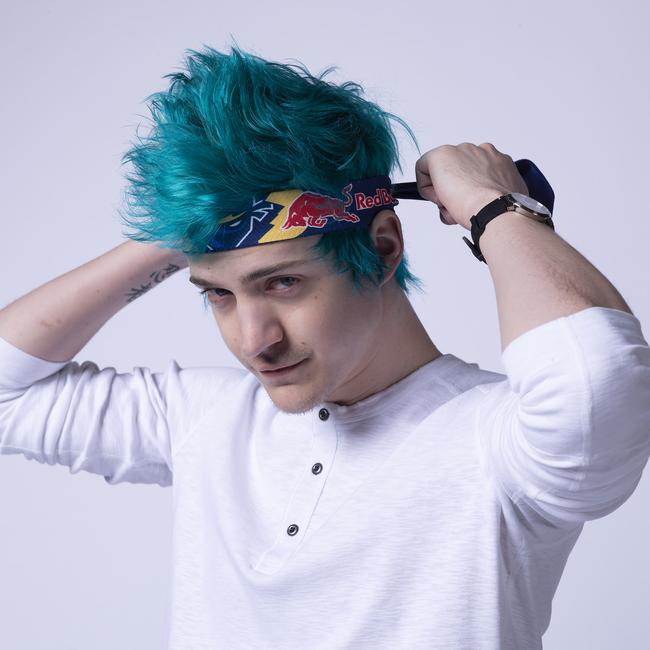 Ninja models his official headband sold at Walmart.