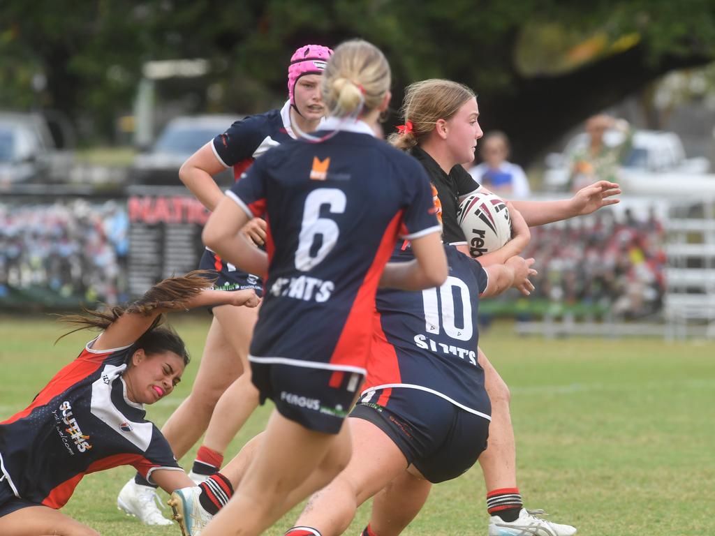 Kirwan State High School hosts St Patrick's College, Mackay, in round 1 of the 2025 Aaron Payne Cup. Senior Girls. Picture: Evan Morgan