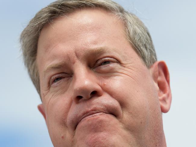 Queensland Opposition Leader Tim Nicholls during a doorstop at Enzo's On The Beach Cafe in Hervey Bay during the Queensland Election campaign on Thursday, November 23, 2017. Mr Nicholls is campaigning in the electorate of Hervey Bay, currently held by Local MP Ted Sorensen. (AAP Image/Tracey Nearmy) NO ARCHIVING